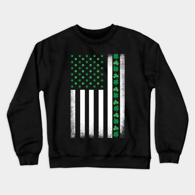 St Patrick's Day Irish American Flag Crewneck Sweatshirt by captainmood